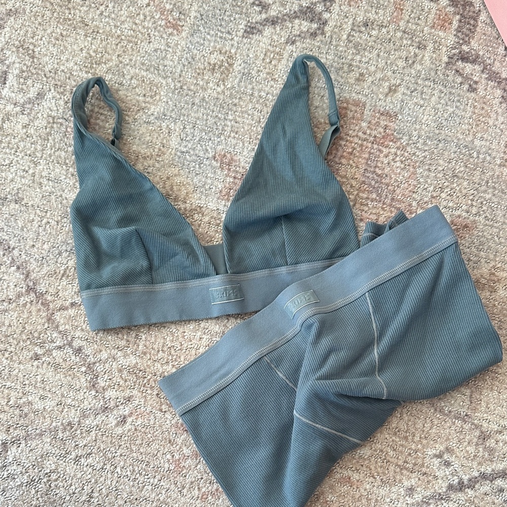 SKIMS Ribbed Bralette and Cotton Rib Boxer Set